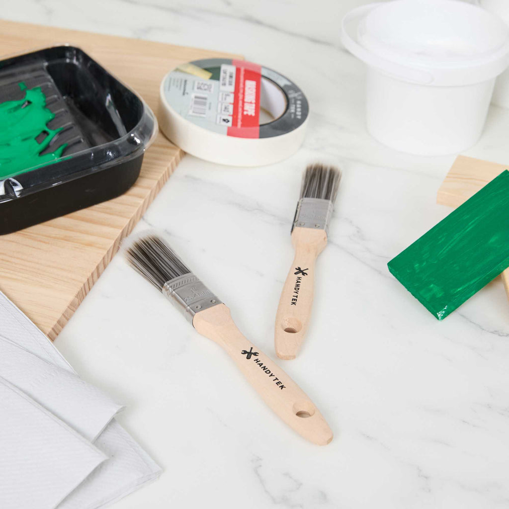 Handy Tek Synthetic Polyester Paint Brush - Flat, Beaver Tail - 1" - 1 count box