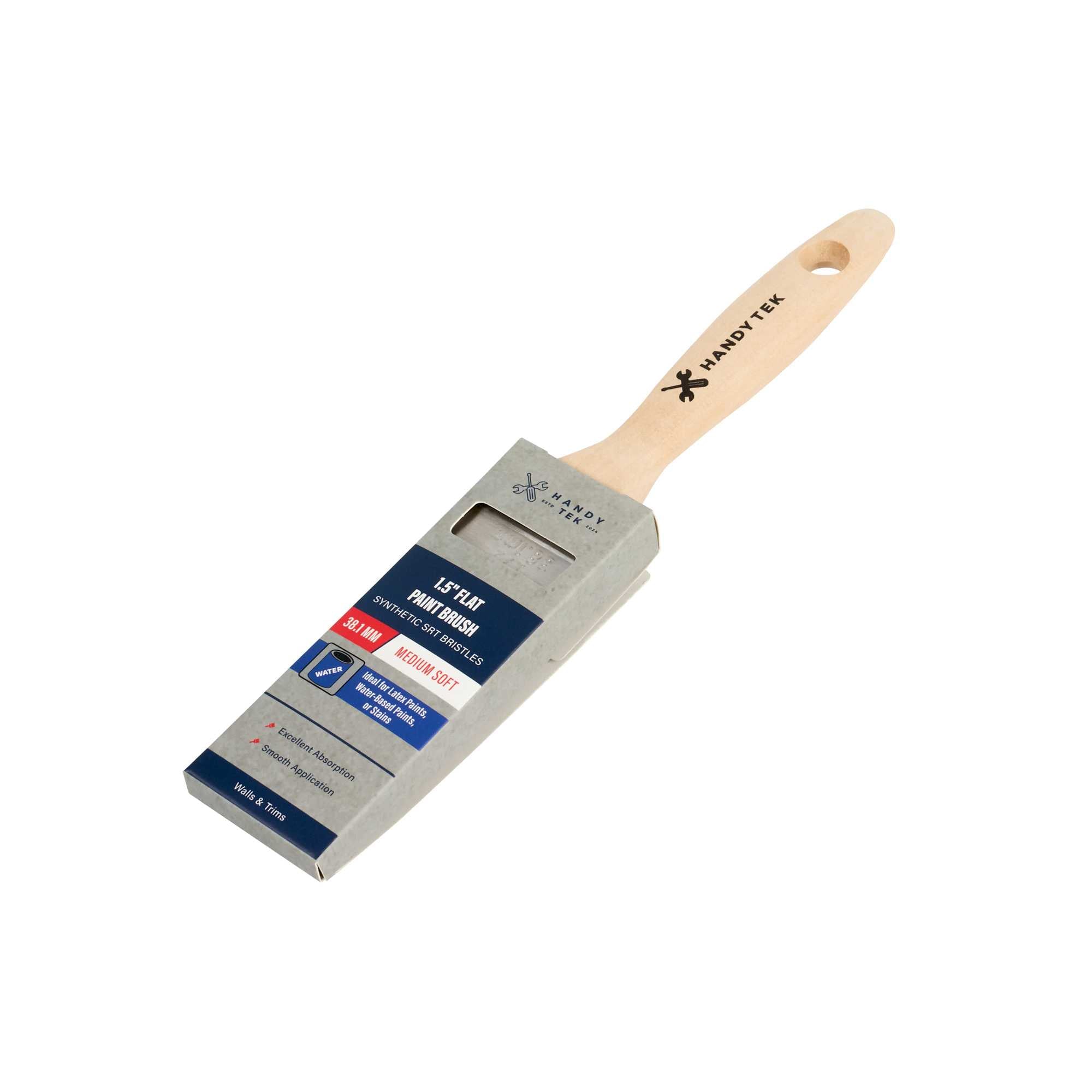 Handy Tek Synthetic Polyester Paint Brush - Flat, Beaver Tail - 144 1/2" - 144 count box