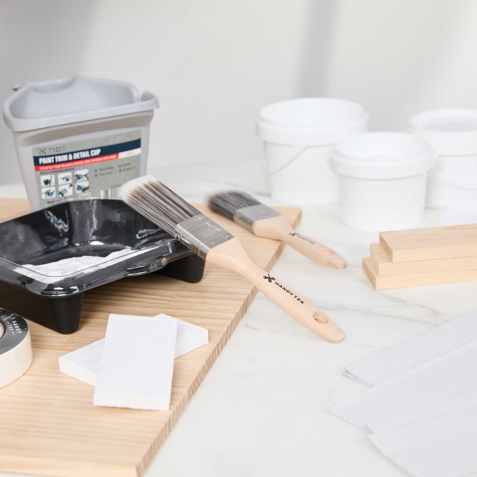 Handy Tek Synthetic Polyester Paint Brush - Flat, Beaver Tail - 144 1/2" - 144 count box