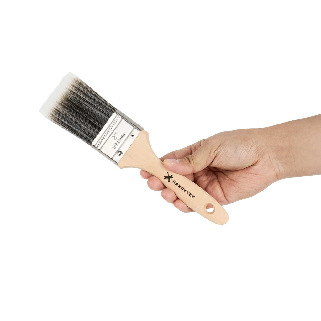 Handy Tek Synthetic Polyester Paint Brush - Flat, Beaver Tail - 2" - 1 count box