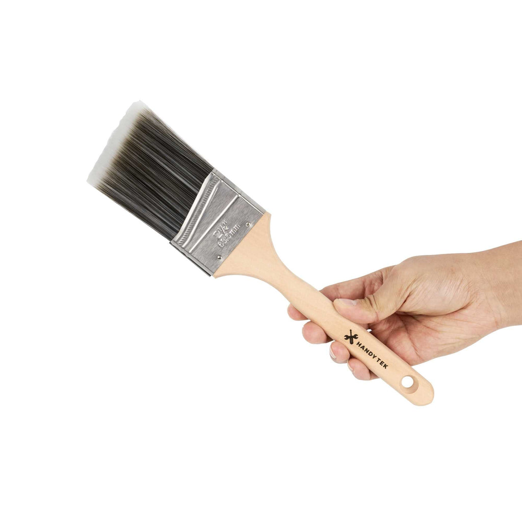 Handy Tek Synthetic Polyester Paint Brush - Angled, Long Handle - 2 1/2" - 1 count box