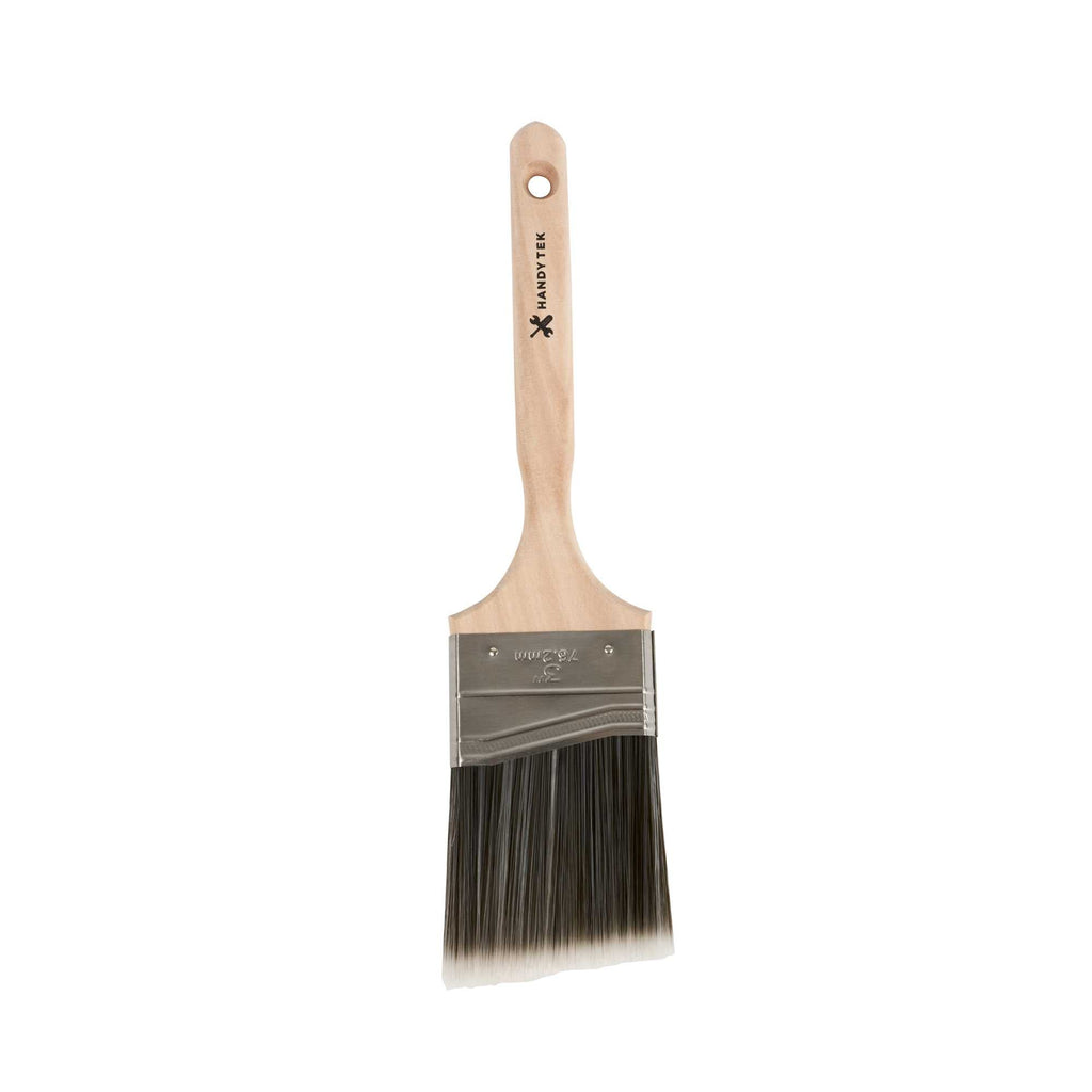 Handy Tek Synthetic Polyester Paint Brush - Angled, Long Handle - 3" - 1 count box