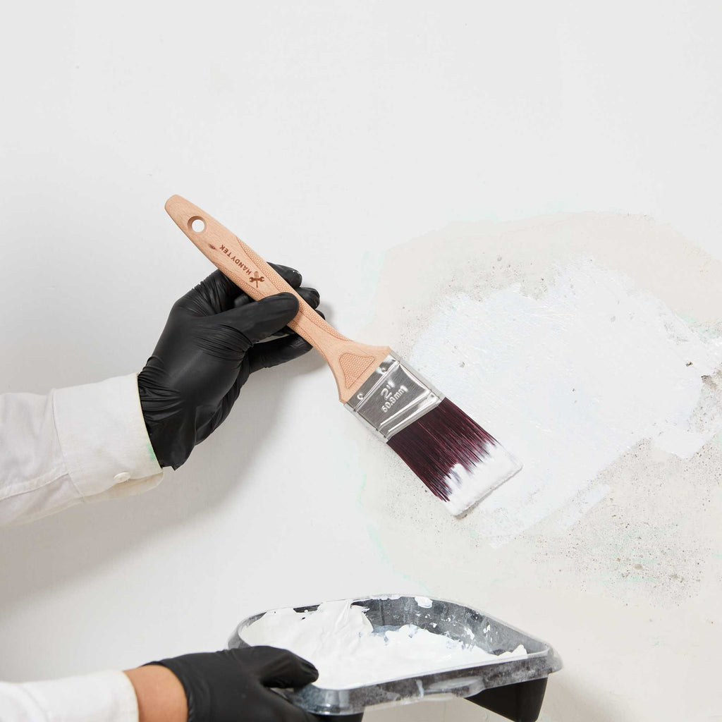 Handy Tek Polyester Paint Brush - Angled, Soft Tip, Textured Handle - 2" - 1 count box