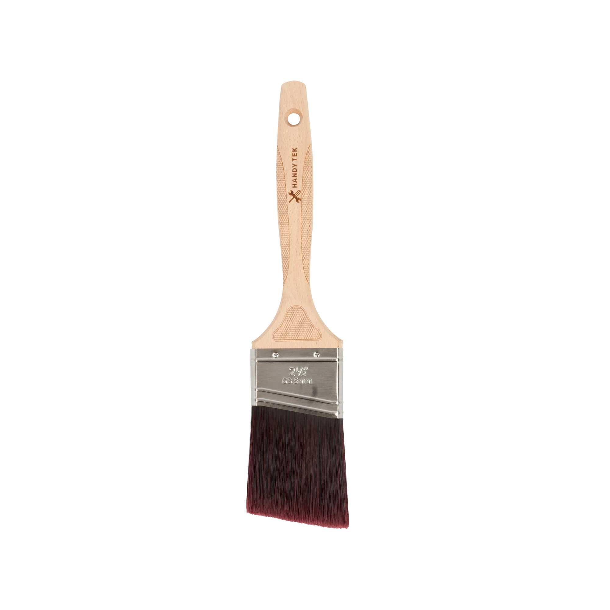 Handy Tek Polyester Paint Brush - Angled, Soft Tip, Textured Handle - 2 1/2" - 1 count box