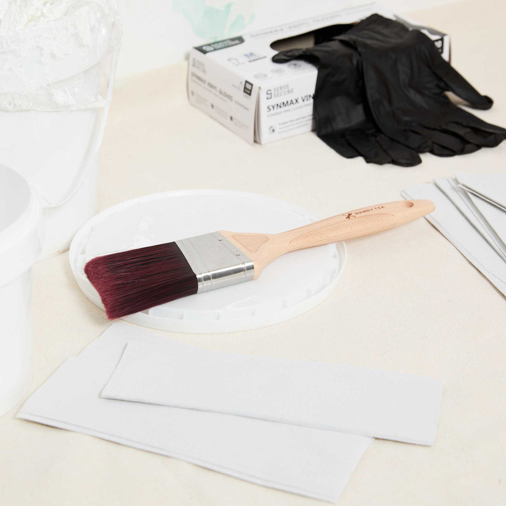 Handy Tek Polyester Paint Brush - Angled, Soft Tip, Textured Handle - 2 1/2" - 72 count box