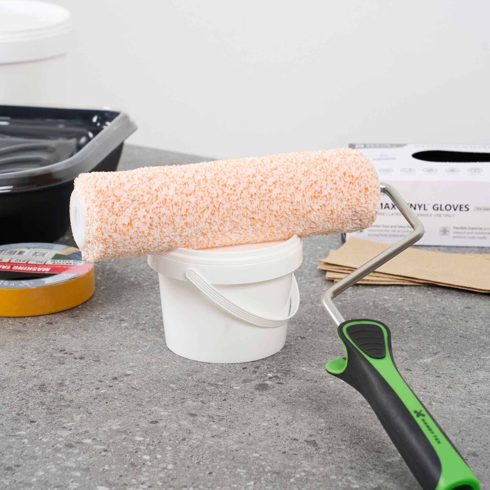 Handy Tek Microfiber Roller Cover - Shed-Resistant, with 3/8" Nap - 9" - 96 count box