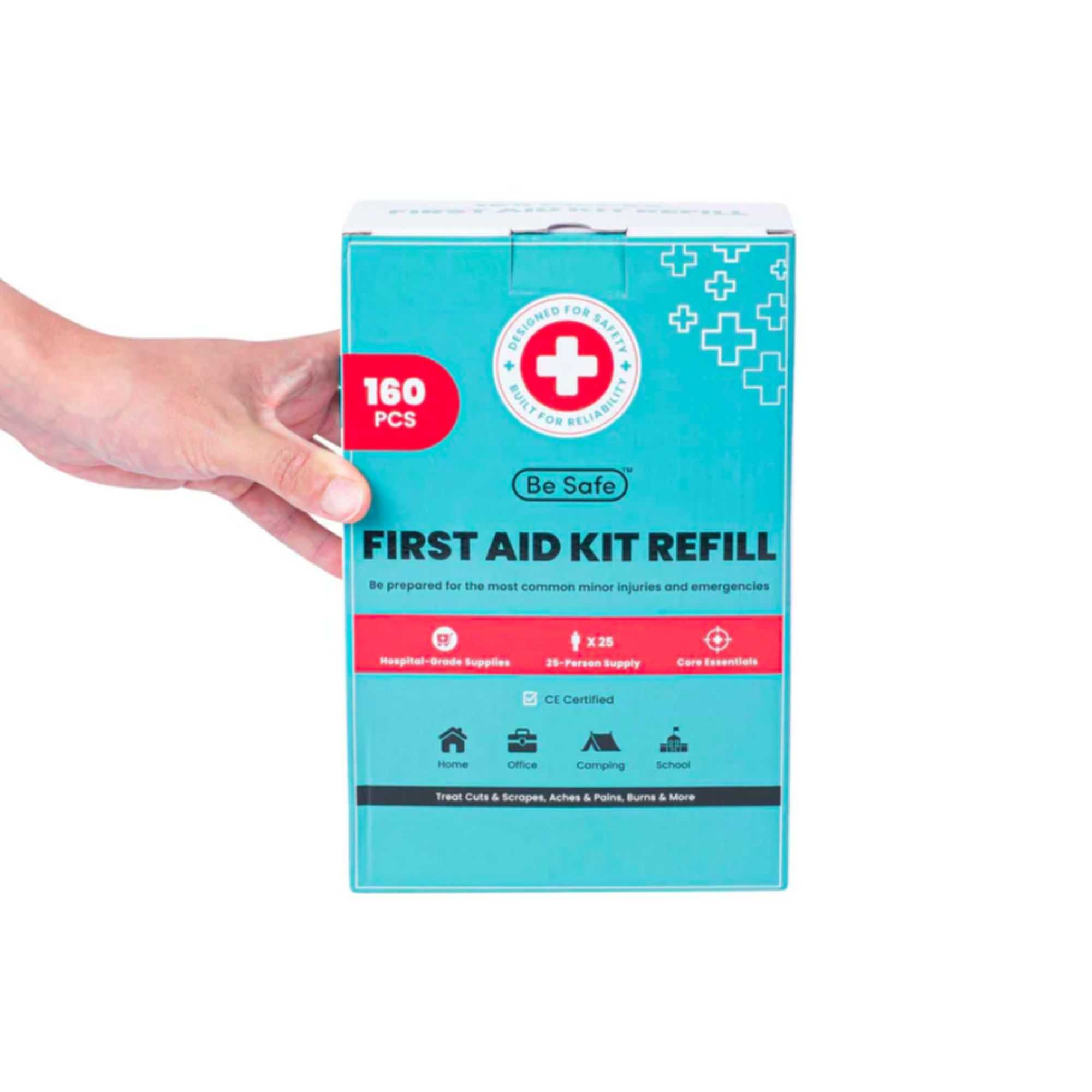 Be Safe 25-Person First Aid Kit Refill - 160 Piece - 1 count box
