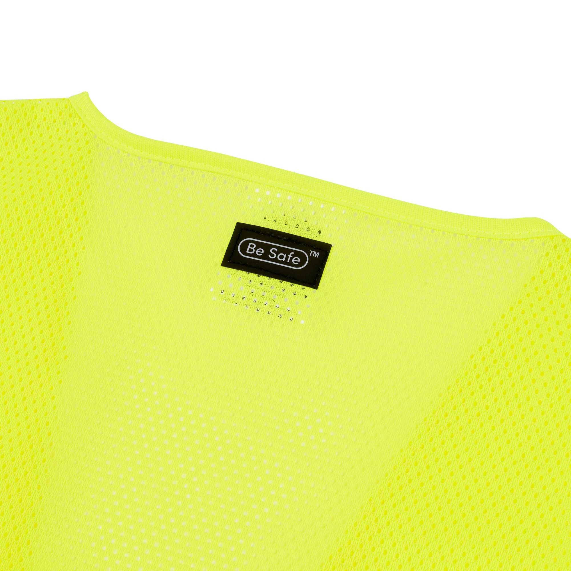 Be Safe Type R Class 2 Lime S/M High Visibility Mesh Safety Vest - Hook/Loop Closure, Reflective Tape - 20 count box
