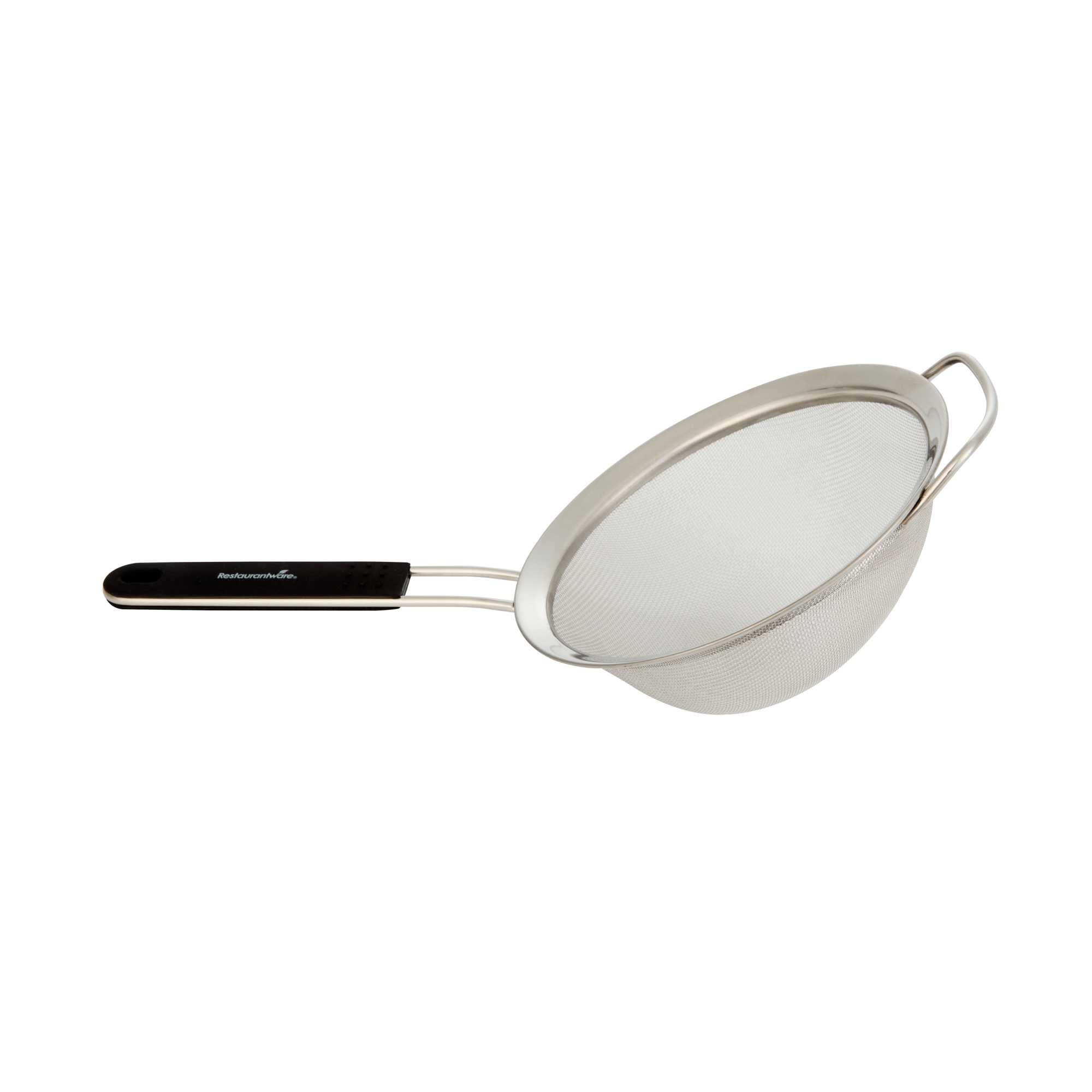 Comfy Grip Round Stainless Steel Extra Fine Mesh Strainer - with Silicone Handle - 7" - 1 count box