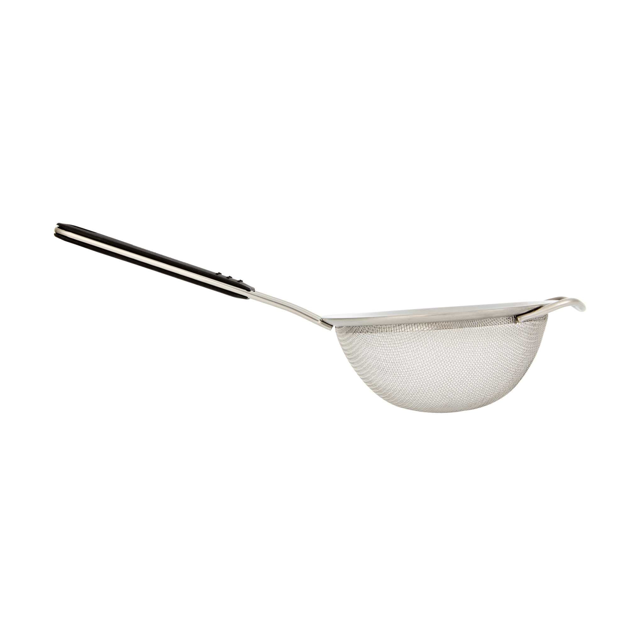 Comfy Grip Round Stainless Steel Extra Fine Mesh Strainer - with Silicone Handle - 7" - 1 count box