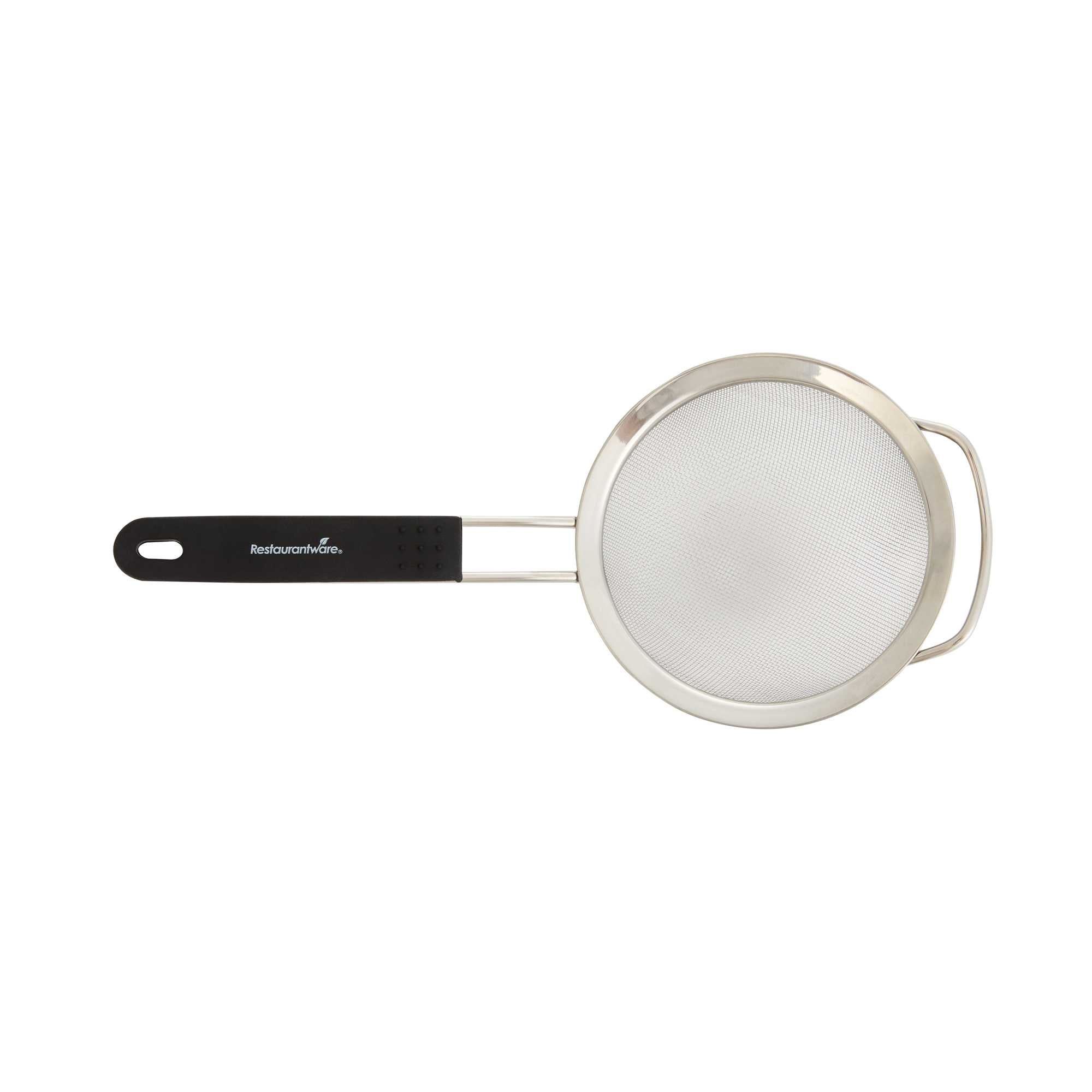 Comfy Grip Round Stainless Steel Extra Fine Mesh Strainer - with Silicone Handle - 7" - 1 count box