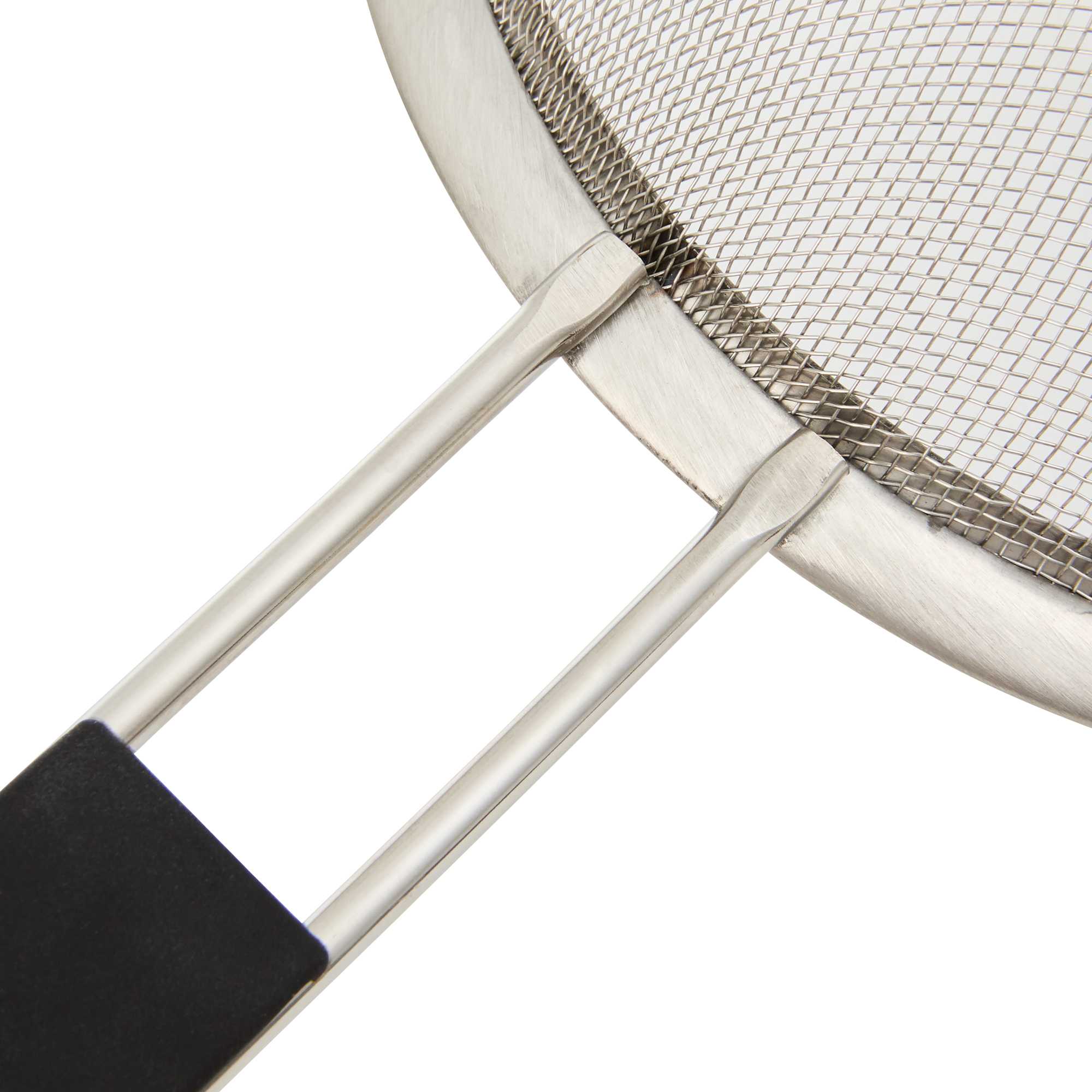 Comfy Grip Round Stainless Steel Extra Fine Mesh Strainer - with Silicone Handle - 7" - 1 count box