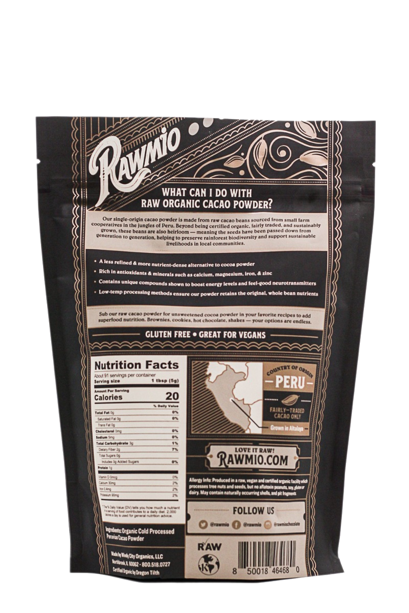 Raw Organic Cacao Powder - 16 oz