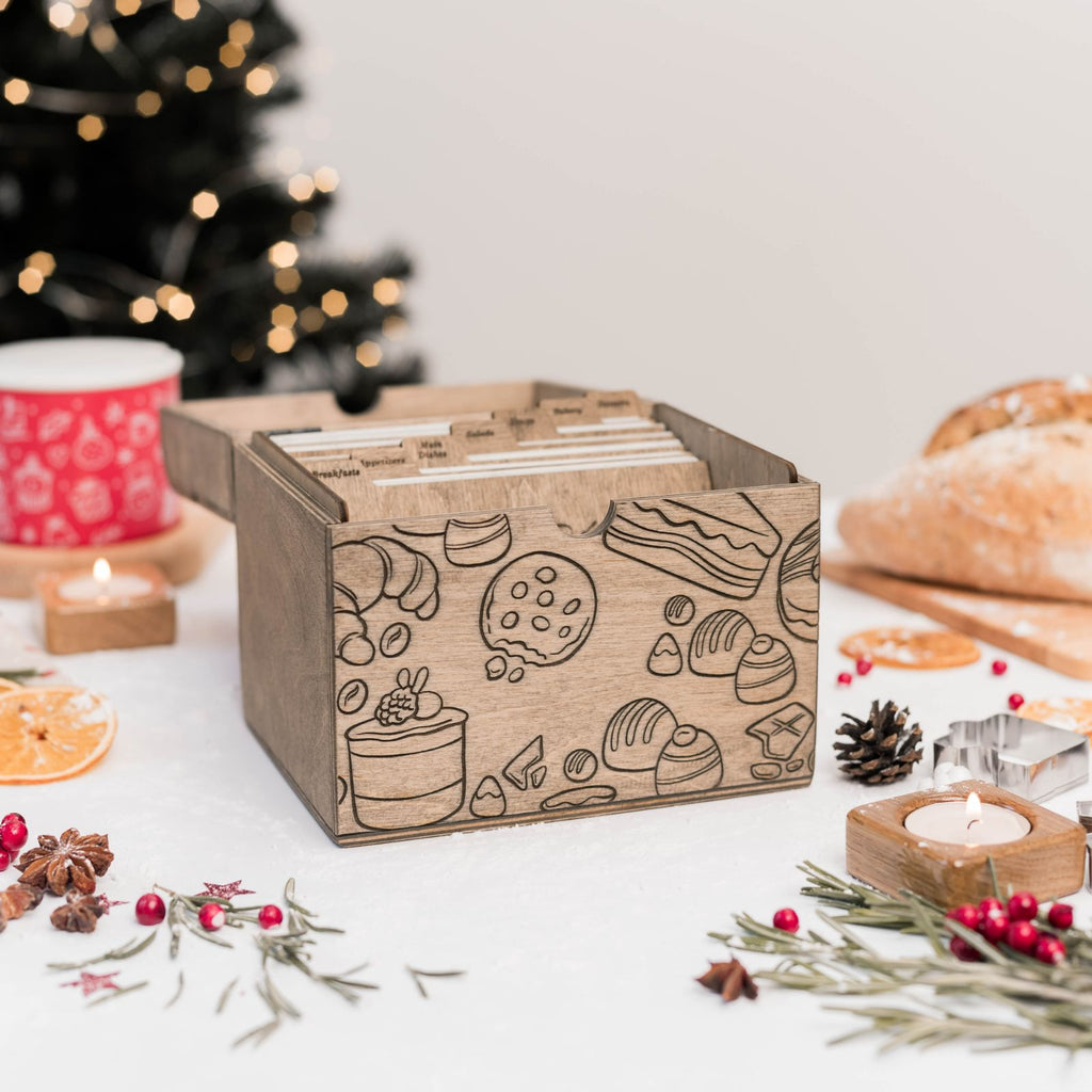 Wooden Recipe Box – Pastries Collection