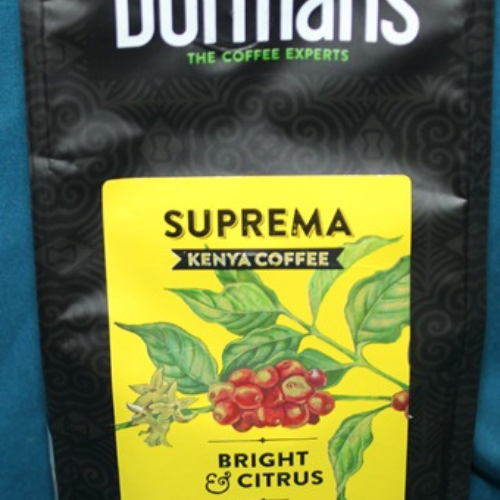 Front angle Dormans Suprema Kenya Coffee bright citrus blend package
