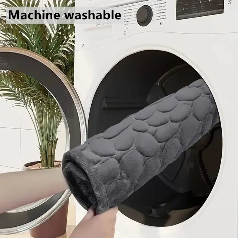 Cobblestone 3D Bath Mat | Non Slip Absorbent Quick Dry Bathroom Rug