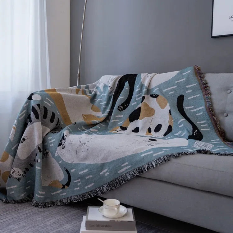 DecorBites™ Halloween Style Tassel Throw Blanket