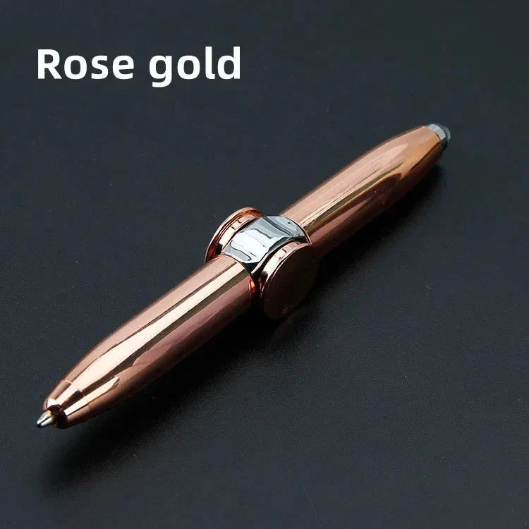 LED Gyro Spinner Pen – Multifunctional Metal Fidget Ballpoint Pen with Light | Stress Relief Spinning Pen for Writing, Focus & Gifts