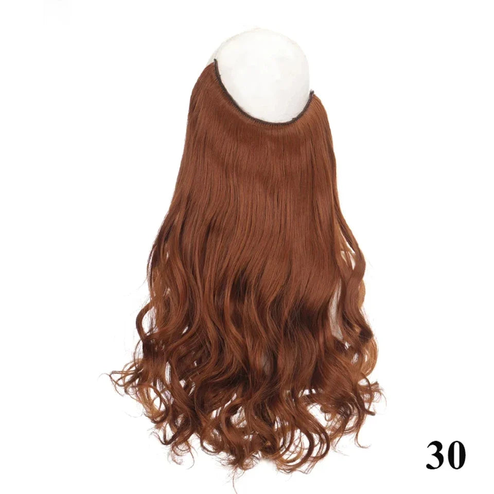 Fish line hair extension piece | 40cm 50cm 60cm straight and curly daily wear for women