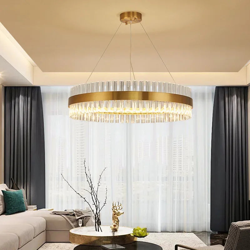 DecorBites™ Crystal Ring Chandelier LED Pendant Light Fixture