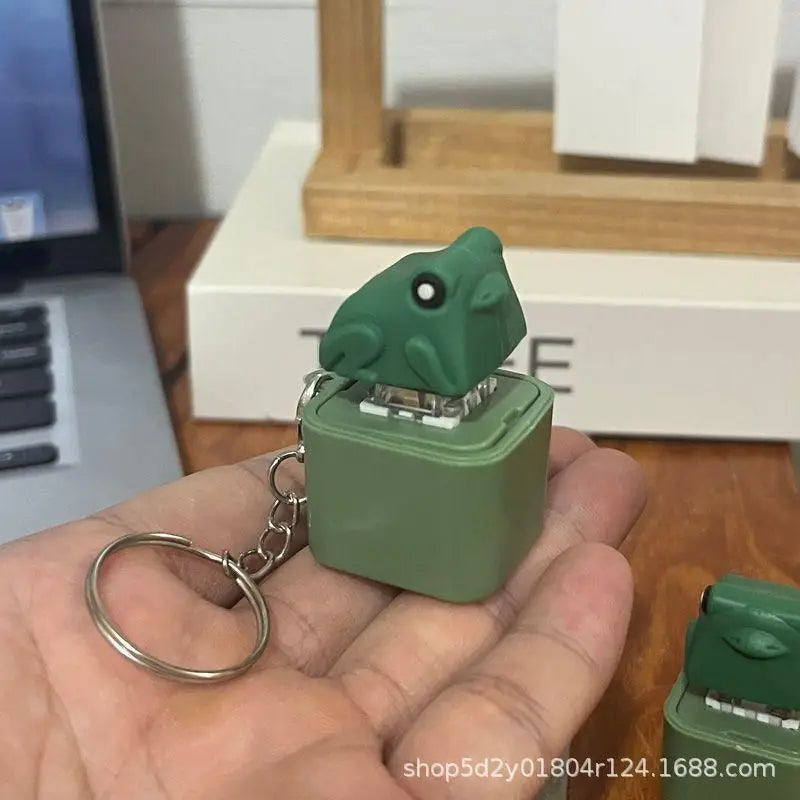Frog Croaking Clicker Keychain | Rechargeable Fidget Toy with LED Lights