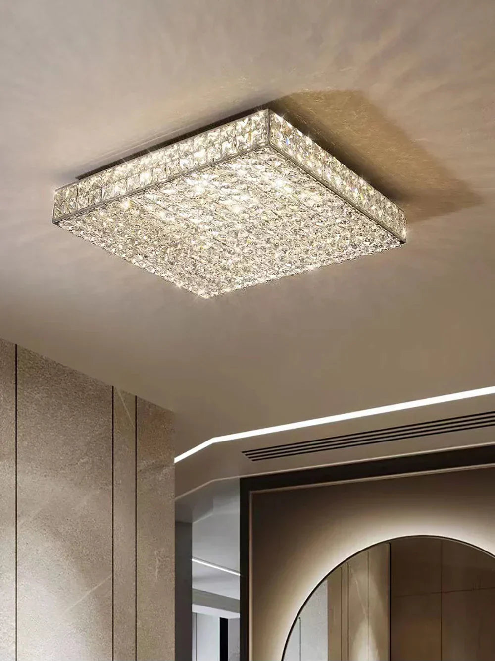 DecorBites™ Crystal LED Rectangle Chandelier for Elegant Home Decor