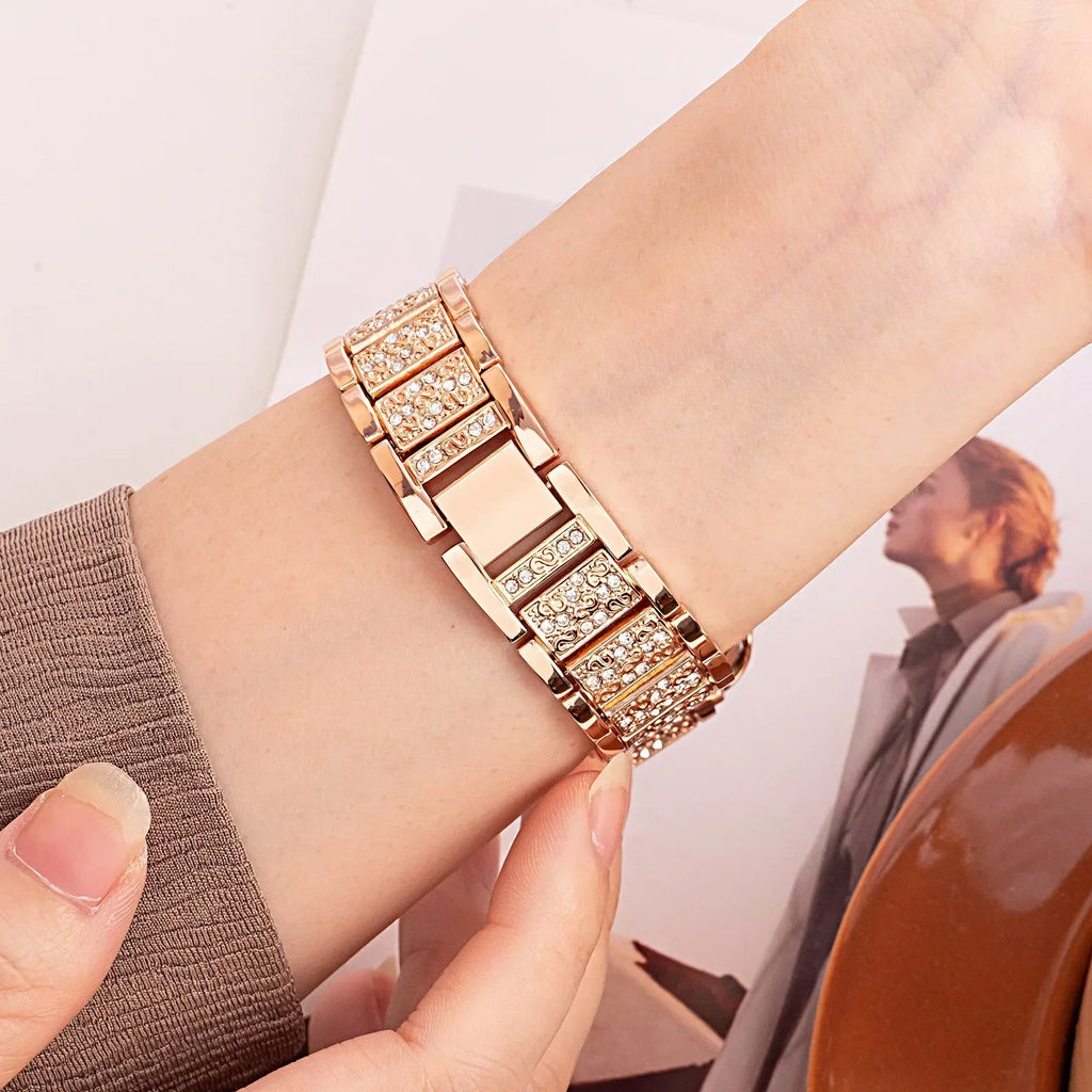 Samsung Galaxy Watch 7, 6, 5, 4 & FE Women's Rhinestone Link Bracelet