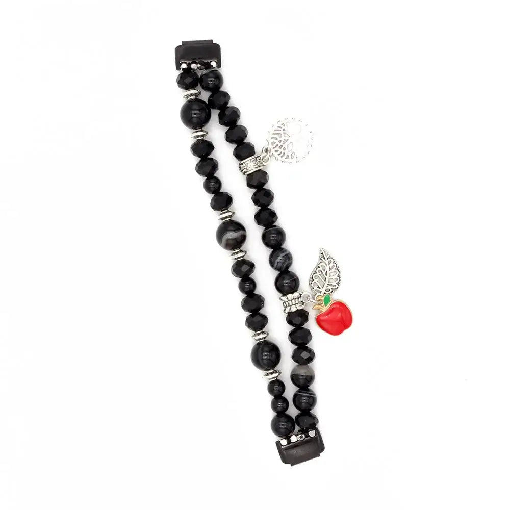 Fitbit Inspire 3 Beaded Charm Bracelet Band, Double Strand