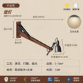 DecorBites™ LED Long Pole Swing Arm Wall Lamp, Solid Wood, Adjustable, Industrial Designer