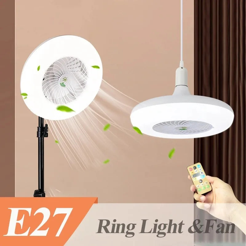 DecorBites™ 2-in-1 Ceiling Fan with Remote Control, Silent Operation, E27 Lighting, Home Décor
