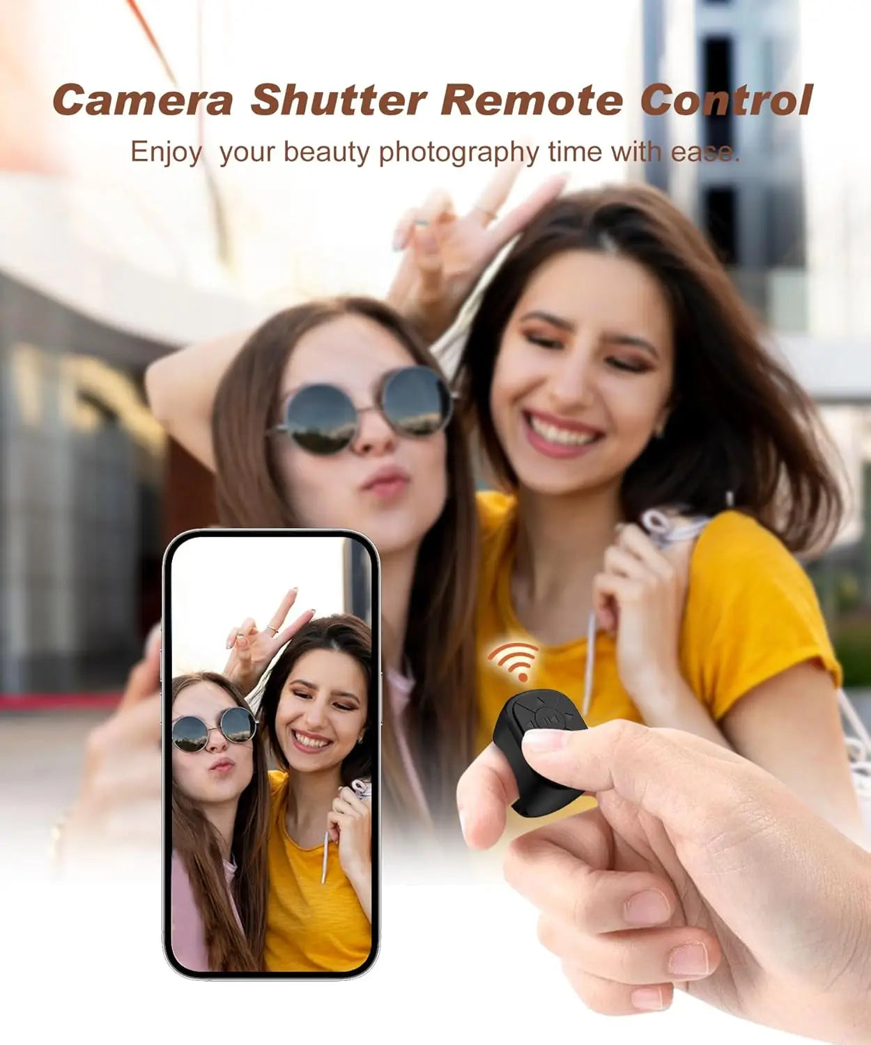 Bluetooth Scrolling Ring Remote | Wireless Camera Shutter and Media Control for iOS and Android
