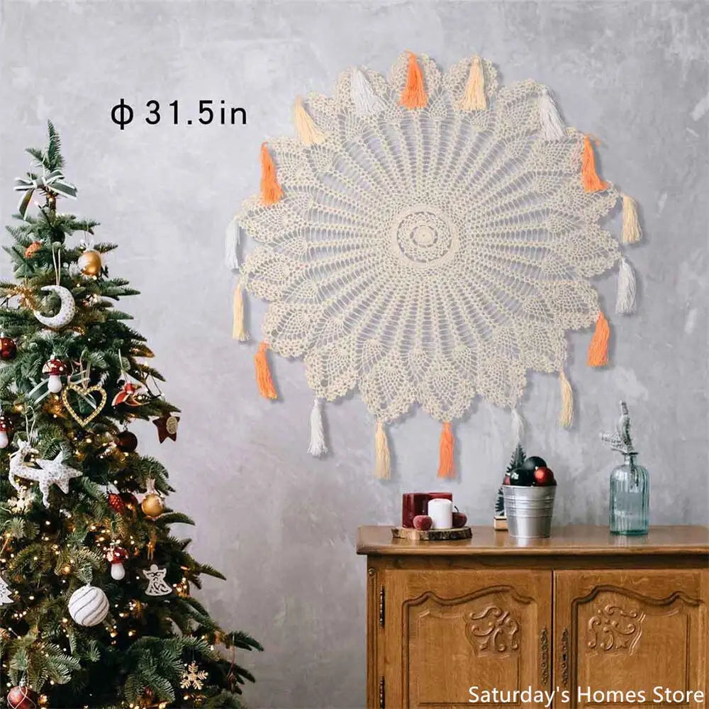 DecorBites™ Cotton Macrame Tassel Wall Hanging Tapestry or Tablecloth
