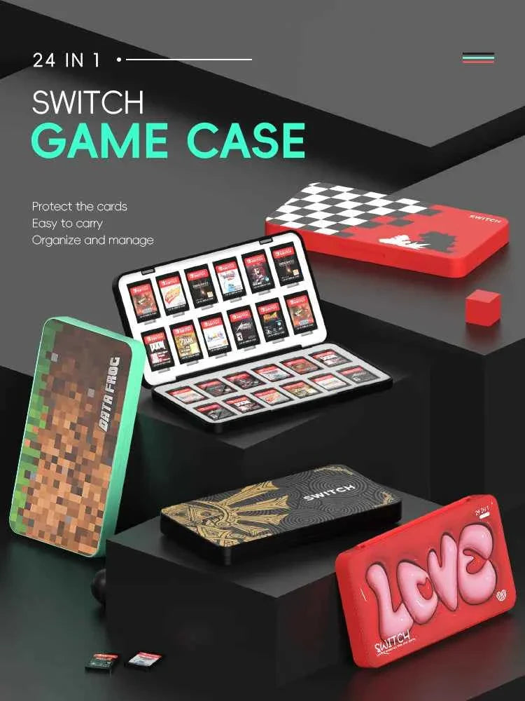 DATA FROG 24 in 1 Game Card Case Protective Holder Hard Shell Game Card Storage Box For Switch/Lite/Oled Accessories