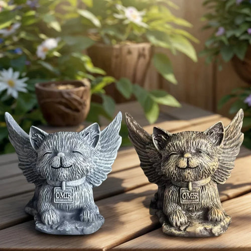 1 Exquisite Fantasy Angel Cat Figurine with Wings, Adding a Dreamy Touch to the Home and Creating a Mysterious Fairy Tale Atmosphere