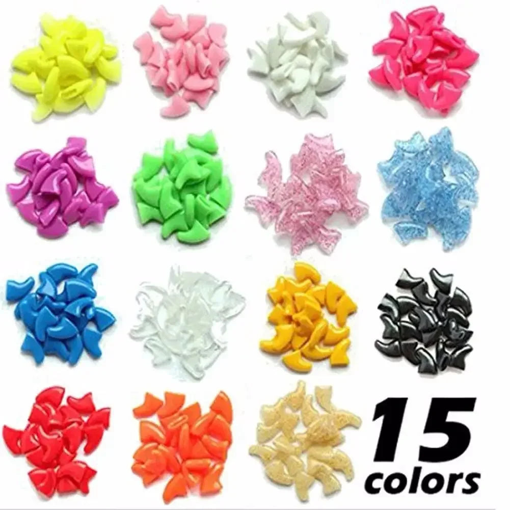 20pcs Soft Silicone Cat Nail Caps | Scratch Protection Covers for Pets