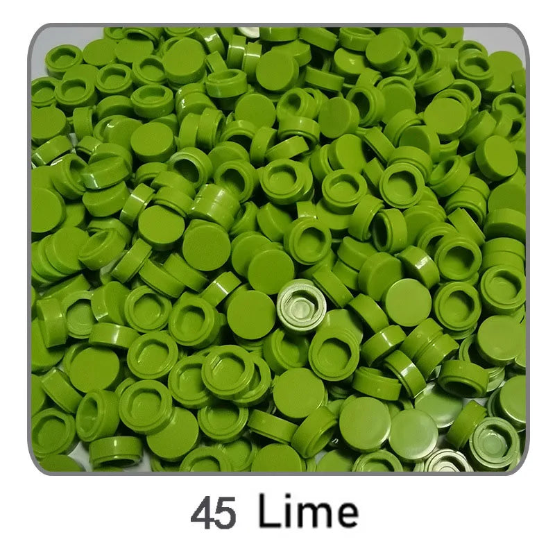 1000Pcs Tile 1x1 Round Building Blocks | 52 Color DIY Educational Creative Toy Set