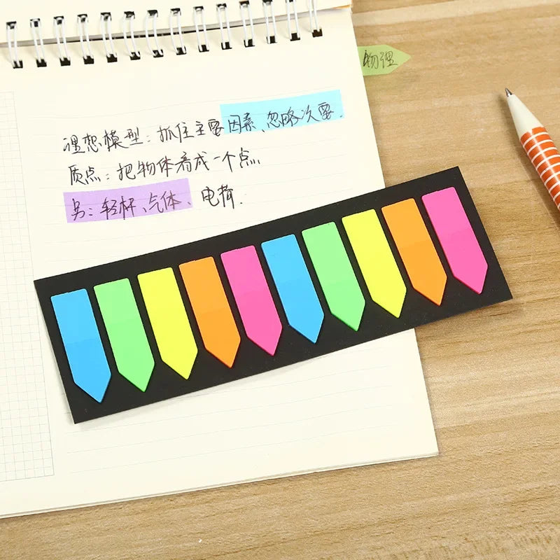 200 Sheets Fluorescent Self Adhesive Sticky Notes | Colorful Memo Pads for Study and Office