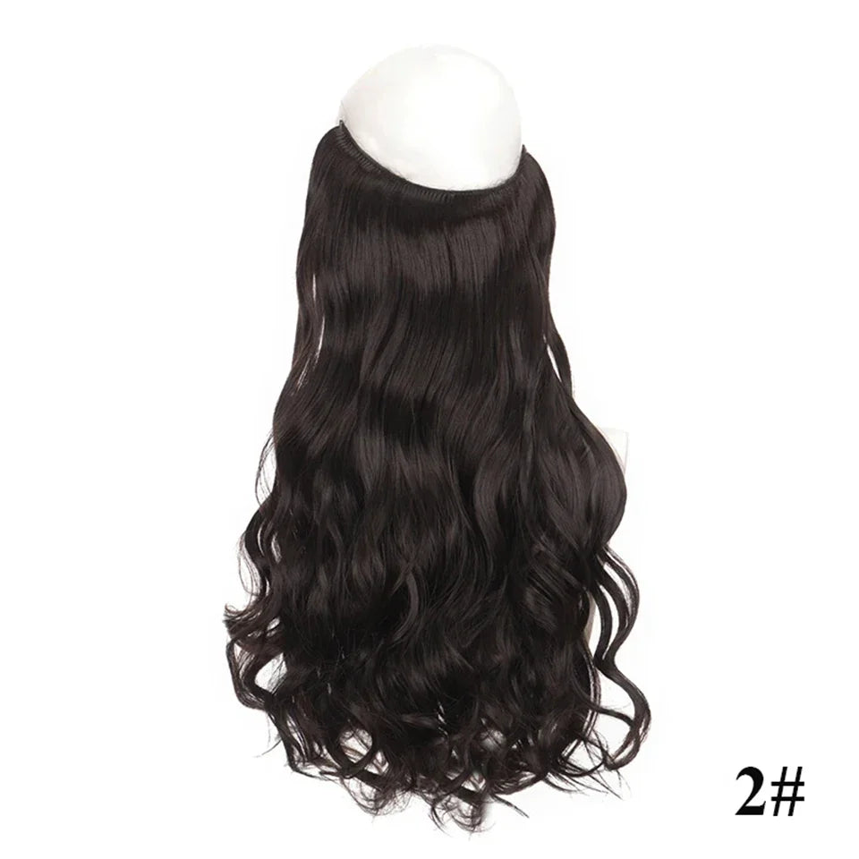 Fish line hair extension piece | 40cm 50cm 60cm straight and curly daily wear for women