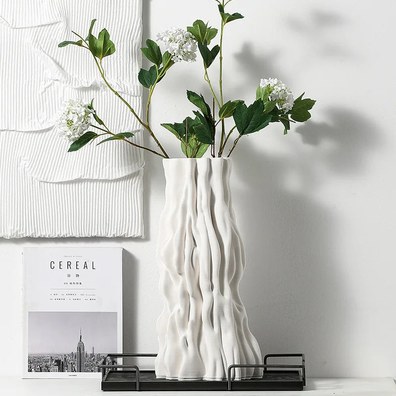 DecorBites™ Abstract Irregular Trunk Fold Ceramic Vase for Home Decor