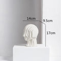 DecorBites™ Geometric Ceramic Head Sculpture | Golden Alien Figurine