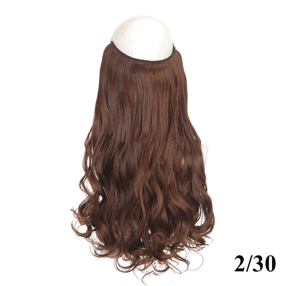 Fish line hair extension piece | 40cm 50cm 60cm straight and curly daily wear for women