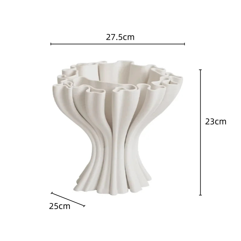 DecorBites™ Abstract Geometry Ceramic Vase for Flower Arrangement