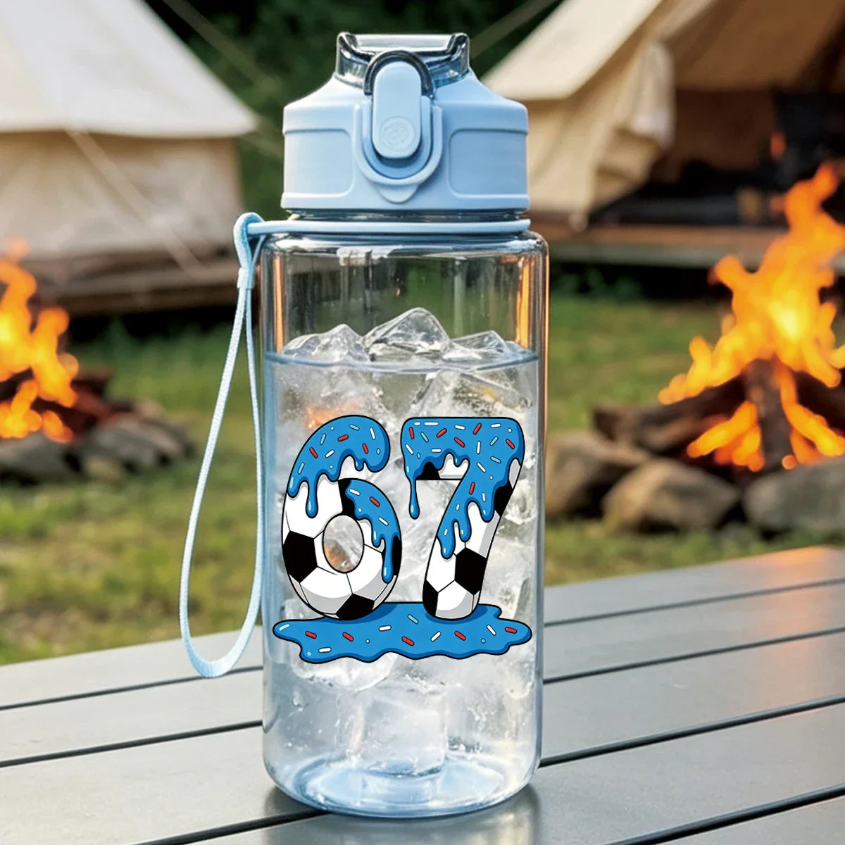 500ml 67 Printed Straw Cup | BPA Free Summer Water Bottle