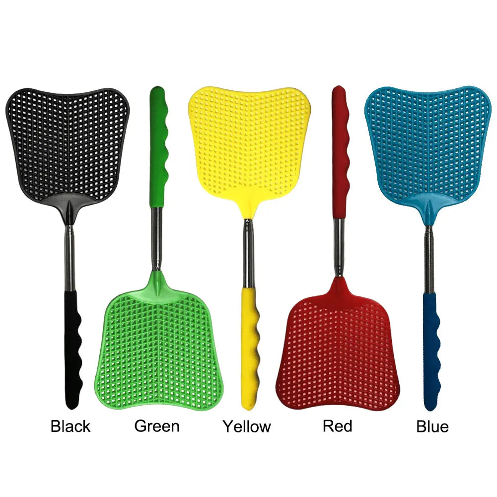 2Pcs Telescopic Fly Swatters with Anti-Slip Handle | Retractable Bug Killer Tools