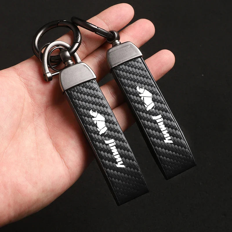 Carbon Fiber Style Keychain | Suzuki Car Key Accessory