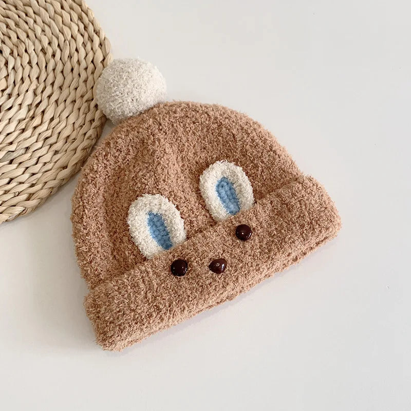 Little Bear Baby Knit Hat | Windproof Winter Cap with Ear Protection for Boys and Girls