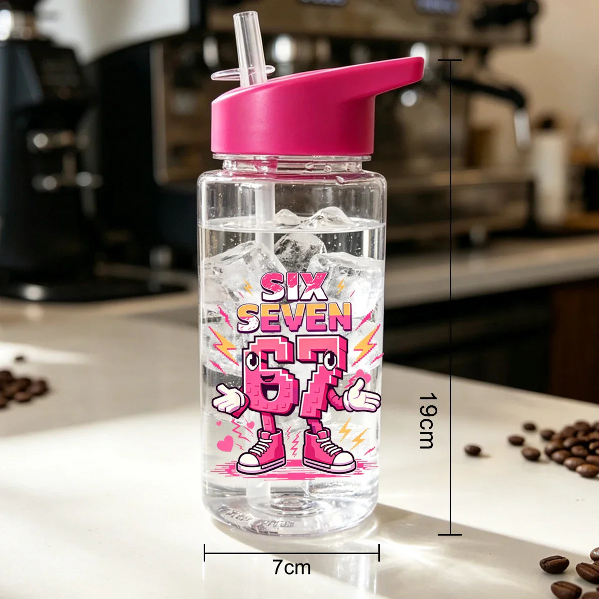 500ml 67 Printed Straw Cup | BPA Free Summer Water Bottle