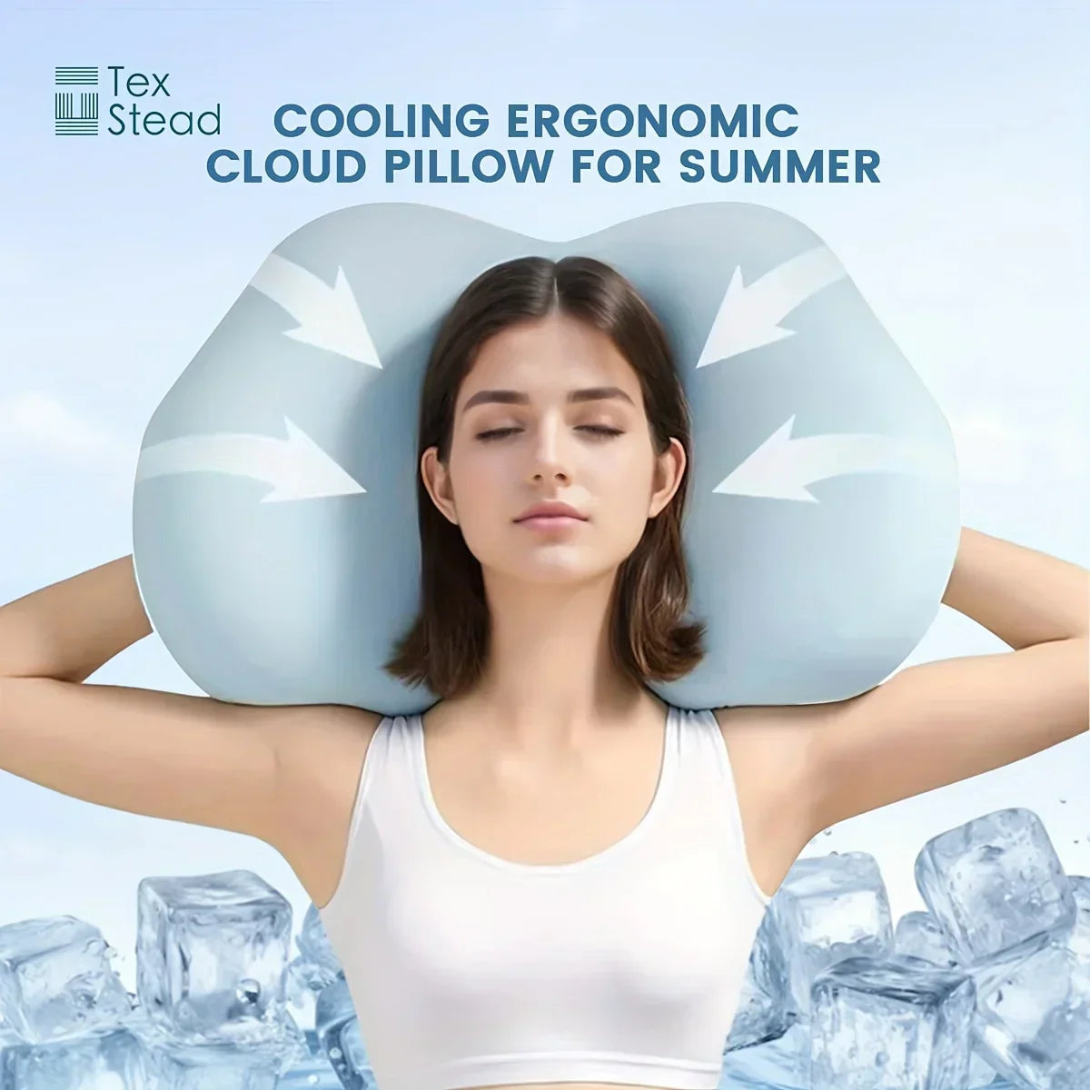 DecorBites™ Cloud Orthopedic Memory Foam Pillow with Washable Cover