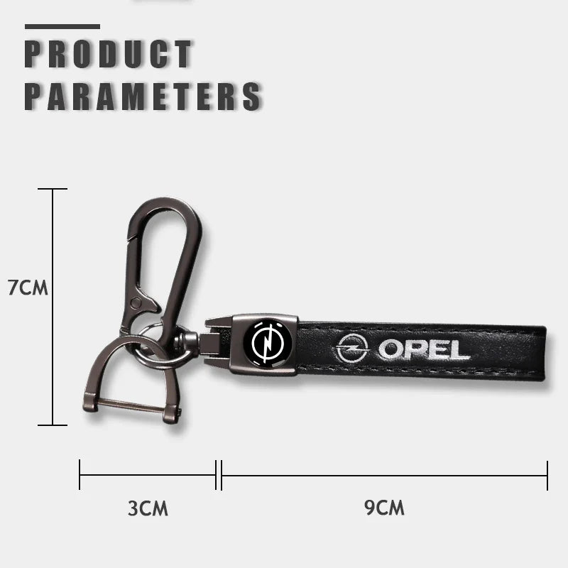 Opel Leather Keychain | Embroidered Car Emblem Key Ring