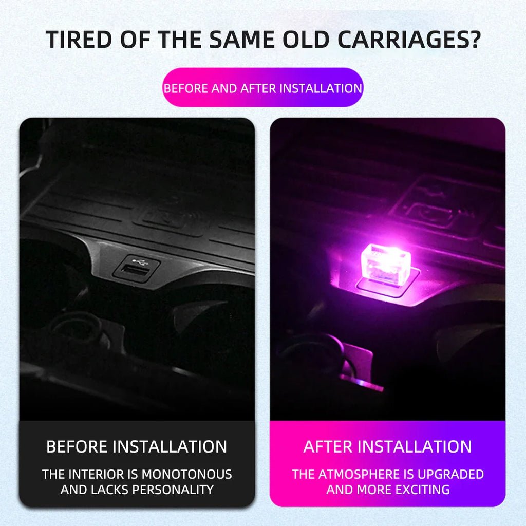 Mini USB LED Car Atmosphere Light | Universal Ambient Decorative Lamp